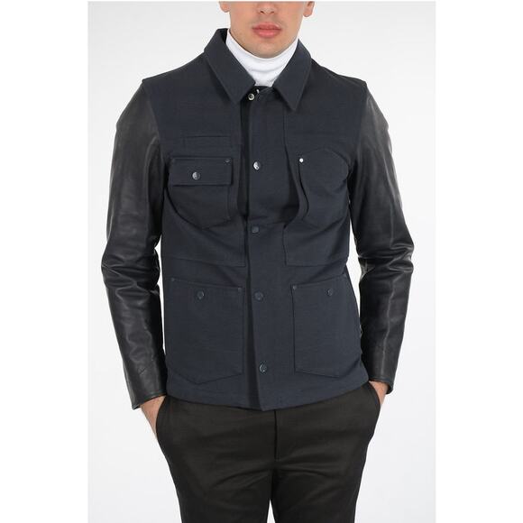 OAMC Over All Master Cloth Director Coat Jacket Cotton Leather Navy Blue Mens M - Picture 3 of 16